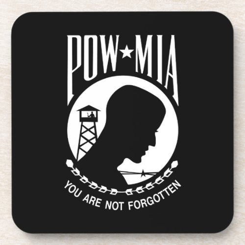 POW MIA American Military Heroes Prisoners of War Beverage Coaster