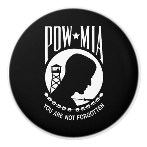 POW MIA American Military Heroes Prisoners of War Ceramic Knob