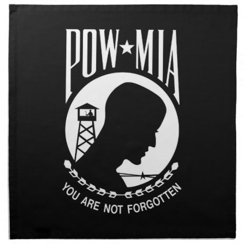 POW MIA American Military Heroes Prisoners of War Cloth Napkin