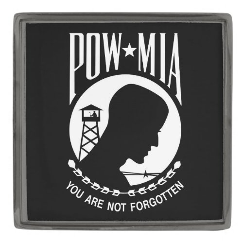 POW MIA American Military Heroes Prisoners of War Gunmetal Finish Lapel Pin