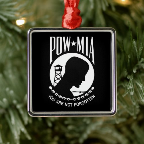 POW MIA American Military Heroes Prisoners of War Metal Ornament