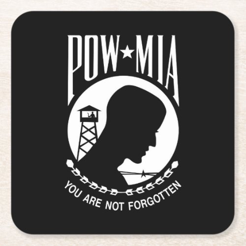 POW MIA American Military Heroes Prisoners of War Square Paper Coaster