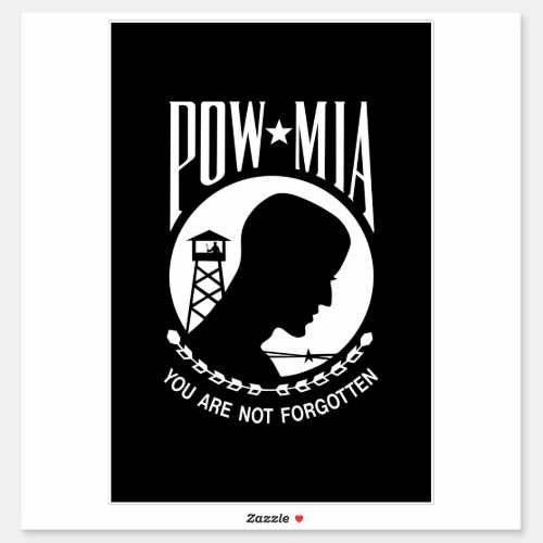 POW MIA American Military Heroes Prisoners of War Sticker