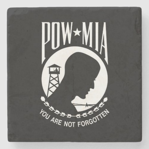 POW MIA American Military Heroes Prisoners of War Stone Coaster
