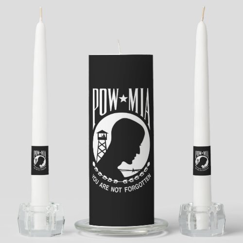 POW MIA American Military Heroes Prisoners of War Unity Candle Set