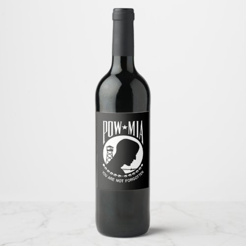 POW MIA American Military Heroes Prisoners of War Wine Label