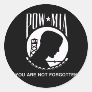 POW MIA CLASSIC ROUND STICKER