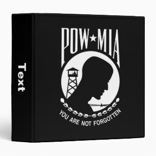 POW MIA Flag: Missing Soldiers of Vietnam War, WW2 3 Ring Binder