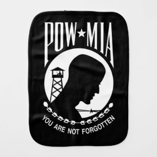 POW MIA Flag: Missing Soldiers of Vietnam War, WW2 Baby Burp Cloth