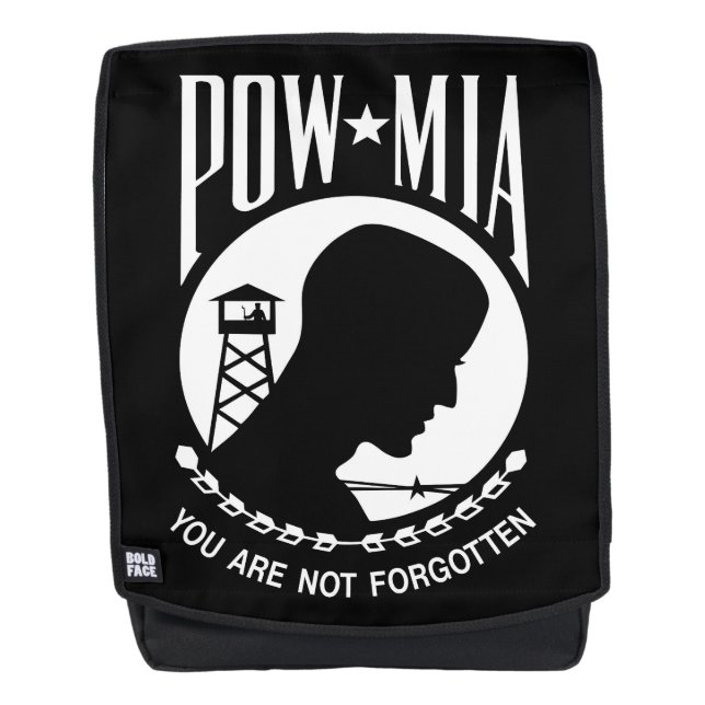 POW MIA Flag: Missing Soldiers of Vietnam War, WW2 Backpack (Front)