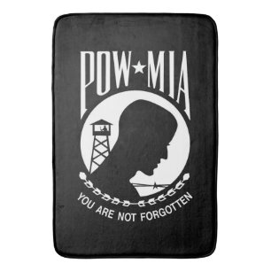POW MIA Flag: Missing Soldiers of Vietnam War, WW2 Bath Mat