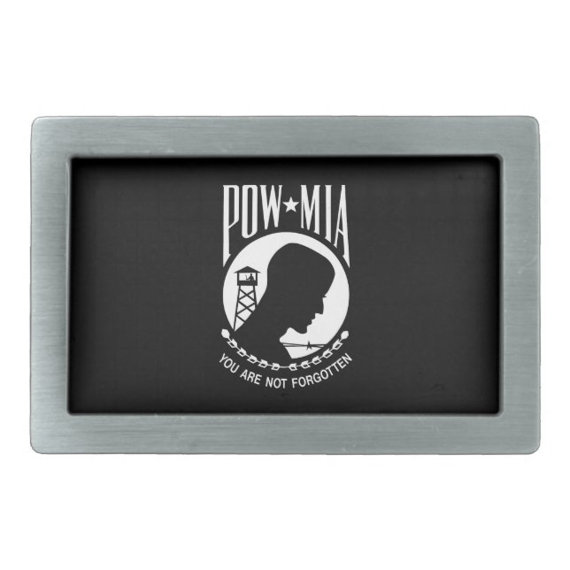 POW MIA Flag: Missing Soldiers of Vietnam War, WW2 Belt Buckle (Front)
