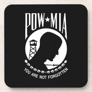POW MIA Flag: Missing Soldiers of Vietnam War, WW2 Beverage Coaster