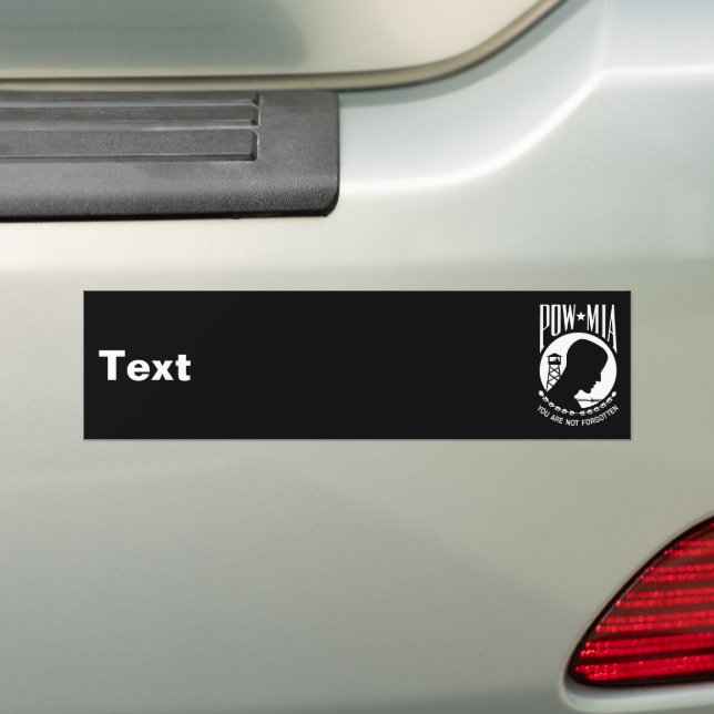 POW MIA Flag: Missing Soldiers of Vietnam War, WW2 Bumper Sticker (On Car)