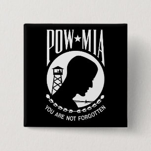 POW MIA Flag: Missing Soldiers of Vietnam War, WW2 Button