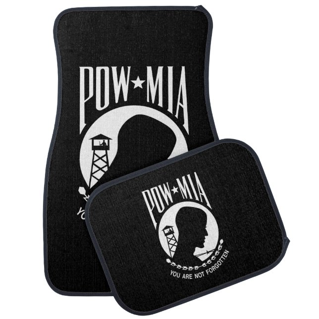 POW MIA Flag: Missing Soldiers of Vietnam War, WW2 Car Floor Mat (Set)