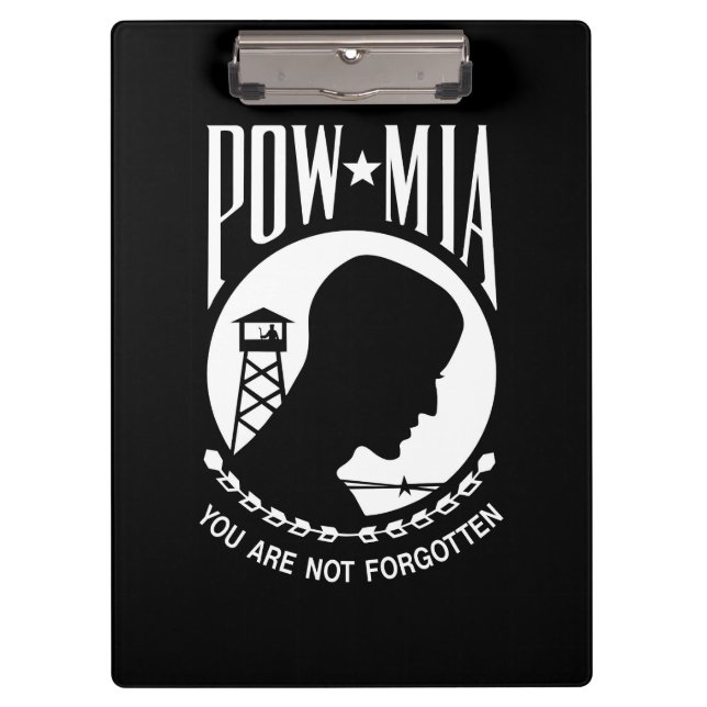 POW MIA Flag: Missing Soldiers of Vietnam War, WW2 Clipboard (Front)