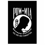 POW MIA Flag: Missing Soldiers of Vietnam War, WW2 Cutout<br><div class="desc">In the midst of the Vietnam War, a nation yearned for answers. Families across America clung to hope, desperate for news of their loved ones missing in action. One woman, whose husband was a Navy pilot lost over the skies of Southeast Asia, felt a deep need for a symbol, a...</div>