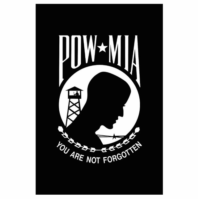 POW MIA Flag: Missing Soldiers of Vietnam War, WW2 Cutout (Front)
