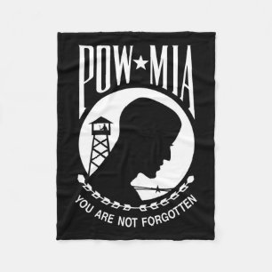 POW MIA Flag: Missing Soldiers of Vietnam War, WW2 Fleece Blanket