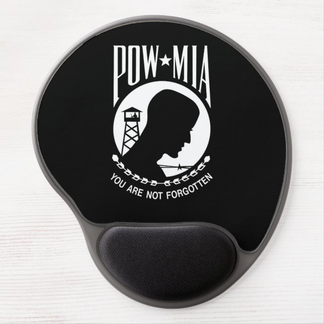 POW MIA Flag: Missing Soldiers of Vietnam War, WW2 Gel Mouse Pad (Front)