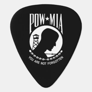POW MIA Flag: Missing Soldiers of Vietnam War, WW2 Guitar Pick