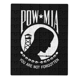 POW MIA Flag: Missing Soldiers of Vietnam War, WW2 Jigsaw Puzzle