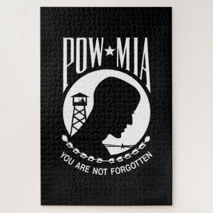 POW MIA Flag: Missing Soldiers of Vietnam War, WW2 Jigsaw Puzzle