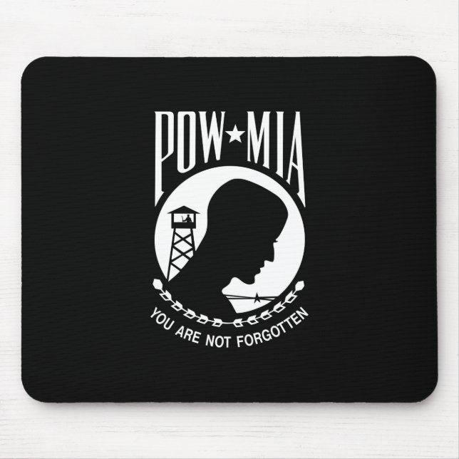 POW MIA Flag: Missing Soldiers of Vietnam War, WW2 Mouse Pad (Front)