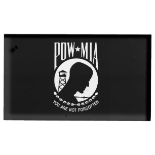 POW MIA Flag: Missing Soldiers of Vietnam War, WW2 Place Card Holder