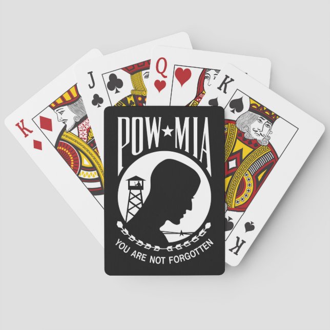 POW MIA Flag: Missing Soldiers of Vietnam War, WW2 Poker Cards (Back)
