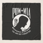 POW MIA Flag: Missing Soldiers of Vietnam War, WW2 Scarf<br><div class="desc">In the midst of the Vietnam War, a nation yearned for answers. Families across America clung to hope, desperate for news of their loved ones missing in action. One woman, whose husband was a Navy pilot lost over the skies of Southeast Asia, felt a deep need for a symbol, a...</div>