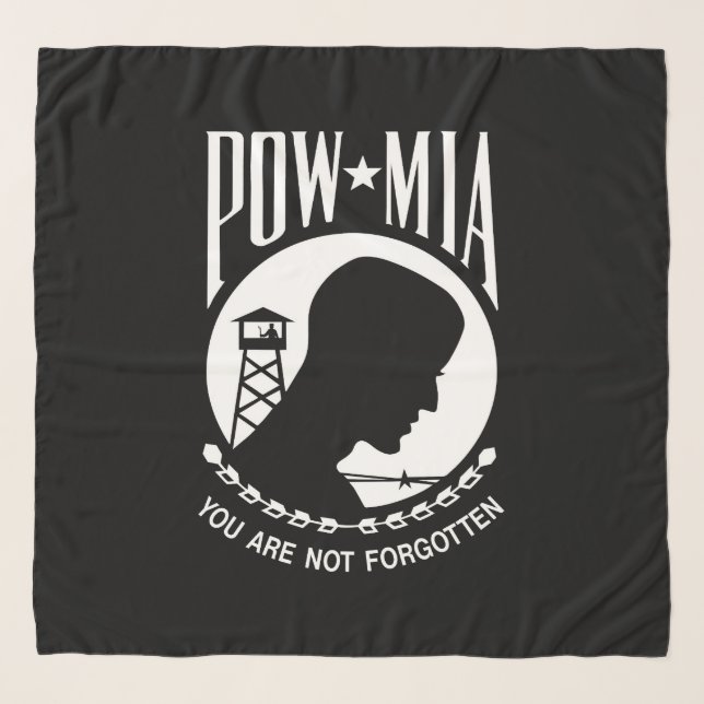 POW MIA Flag: Missing Soldiers of Vietnam War, WW2 Scarf (Front)