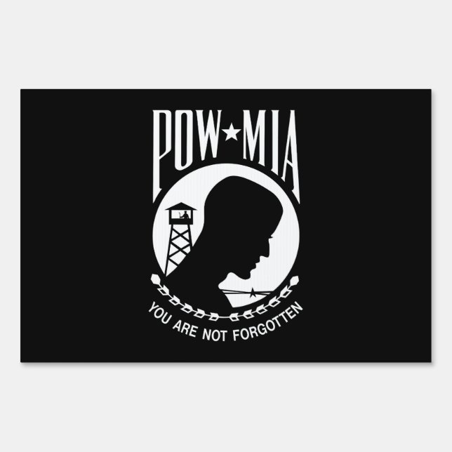 POW MIA Flag: Missing Soldiers of Vietnam War, WW2 Sign (Front)