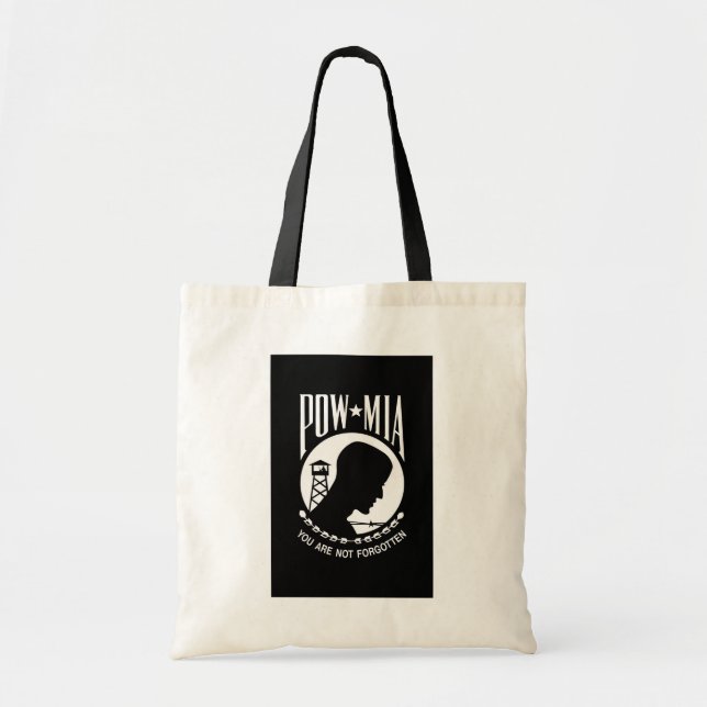 POW MIA Flag: Missing Soldiers of Vietnam War, WW2 Tote Bag (Front)