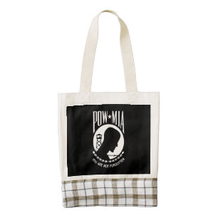 POW MIA Flag: Missing Soldiers of Vietnam War, WW2 Zazzle HEART Tote Bag