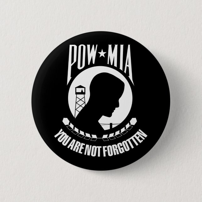 POW MIA Flag Pinback Button (Front)