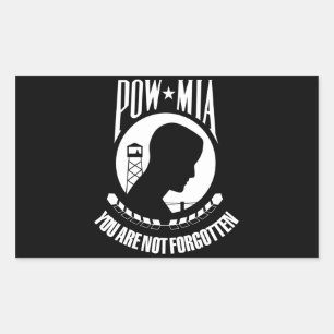 POW MIA Flag Rectangular Sticker