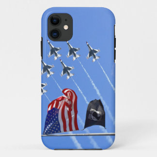 POW MIA Flag with Old Glory & The Thunderbirds iPhone 11 Case