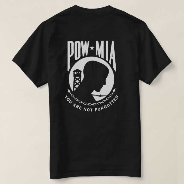 POW MIA Mens Black T-shirt 2 (Design Back)