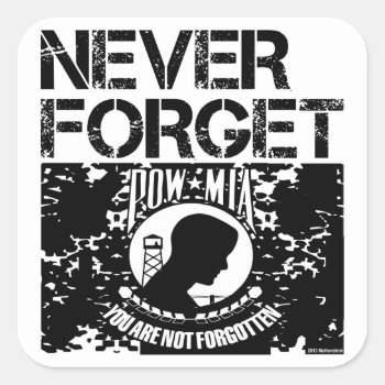 Pow Mia Never Forget Square Sticker by fightcancertees at Zazzle