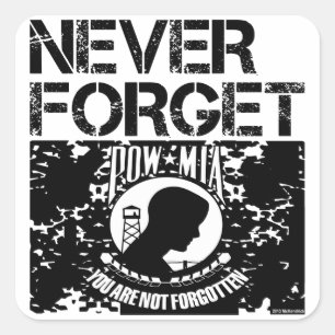 POW MIA Never Forget Square Sticker
