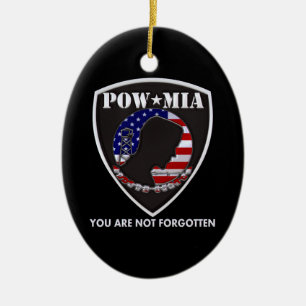 POW MIA - Shield Ceramic Ornament