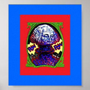 POW!! Money blows up POSTER black red blue ch