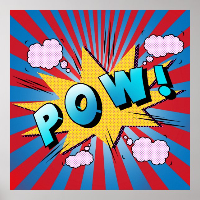 Pow Pop Art Comics Typography  Poster (Front)