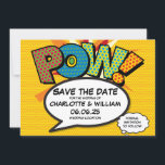 POW Save the Date Fun Retro Comic Book Pop Art<br><div class="desc">Personalise with your names and details to announce the date of your special event. Comic book pop art themed modern, fun retro design, perfect for weddings, bridal showers, baby showers, baptisms, engagement parties, anniversary celebrations, graduations, birthday party and other special events throughout the year! A cool, trendy and fun design...</div>