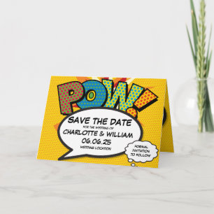 POW Save the Date Fun Retro Comic Book Pop Art Announcement