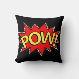 POW! - Superhero Comic Book Red/Yellow Bubble B&W