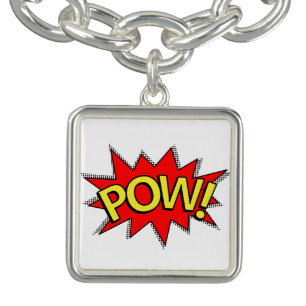 POW! - Superhero Comic Book Red/Yellow Bubble Bracelet