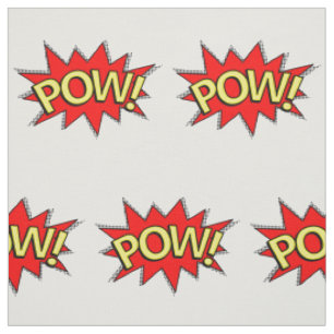POW! - Superhero Comic Book Red/Yellow Bubble Fabric